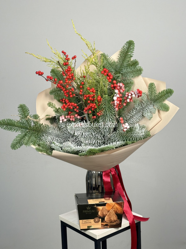 Дарим коробку конфет при покупке букета от 2000р