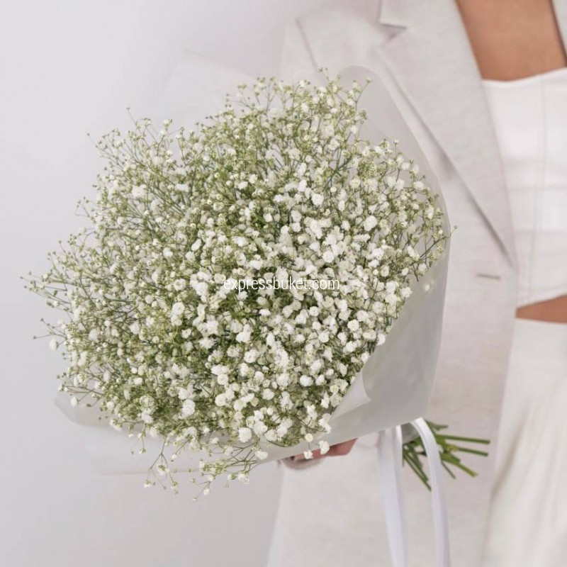 Букет из белой гипсофилы 9