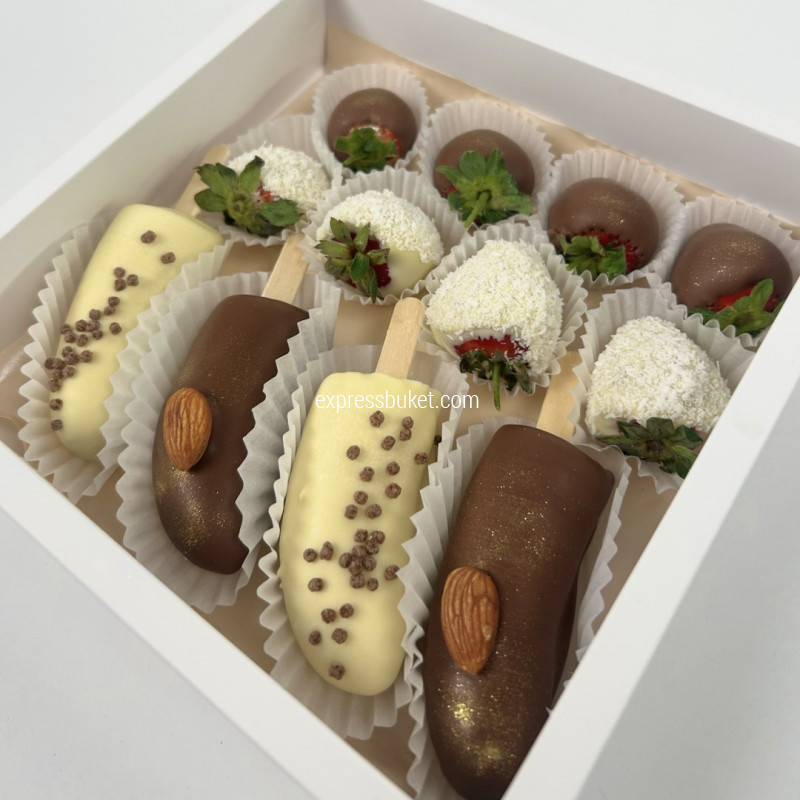 Набор клубника и бананы в шоколаде 2